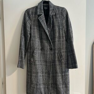 Lulu's Charcoal Plaid Trench Coat